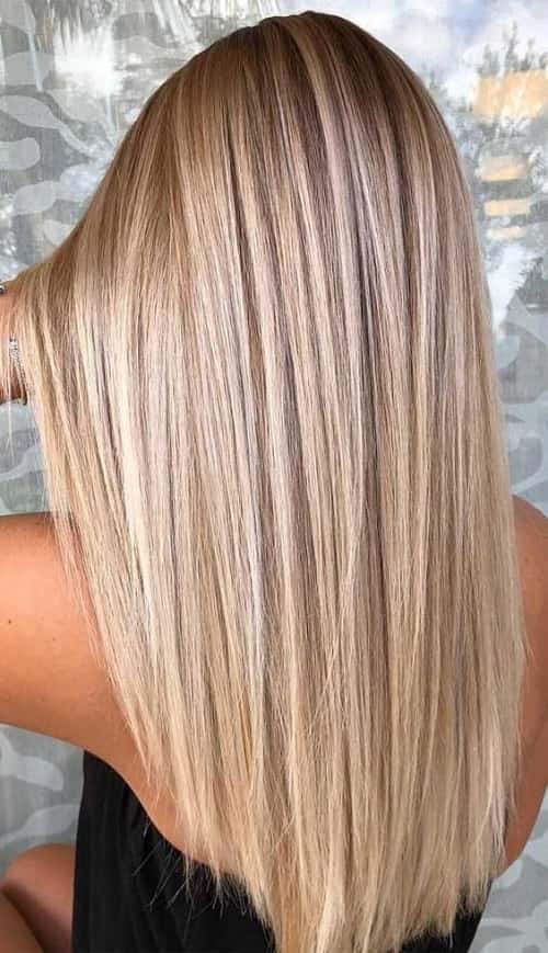 Straight Blonde Hairstyle 