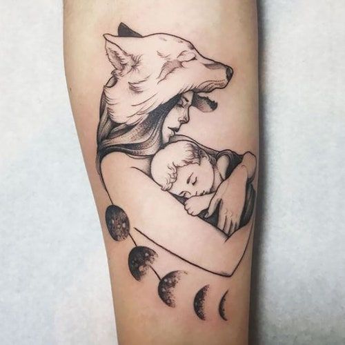 Motherhood Mother and Son Tattoo