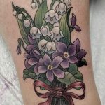 Lily of the Valley Tattoo Leg (4)