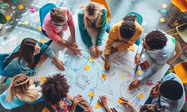 The Importance of Detailed Account Planning Employees using mind mapping for effective account planning that includes a timeline of strategic actions.